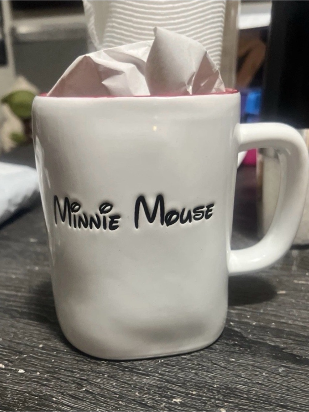 Disney Minnie Mouse White Mug with Pink Rim